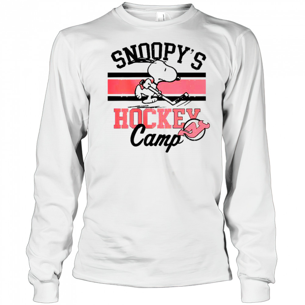 Snoopy New Jersey Devils Snoopy’s Hockey Camp Snoopy NHL All Teams T-Shirt Long Sleeved