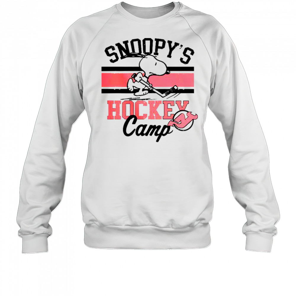 Snoopy New Jersey Devils Snoopy’s Hockey Camp Snoopy NHL All Teams T-Shirt Sweatshirt