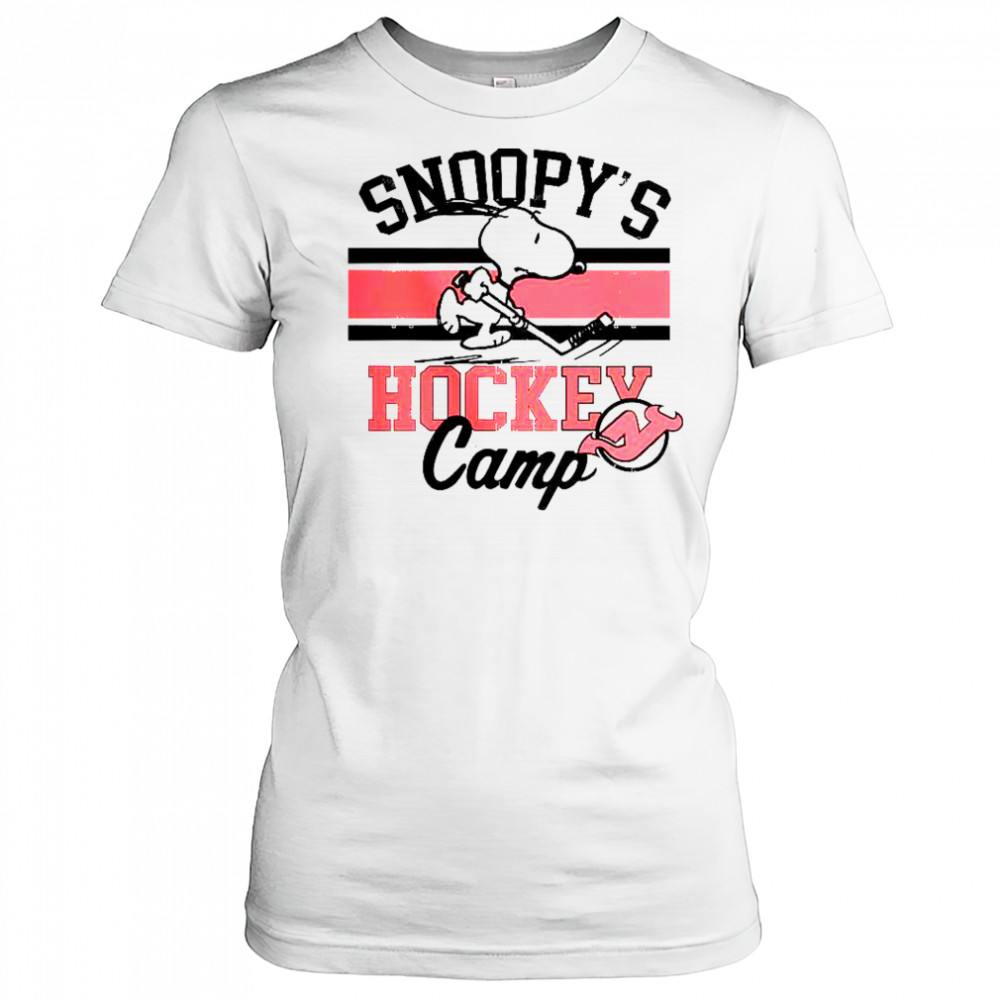 Snoopy New Jersey Devils Snoopy’s Hockey Camp Snoopy NHL All Teams T-Shirt Women's T-shirt