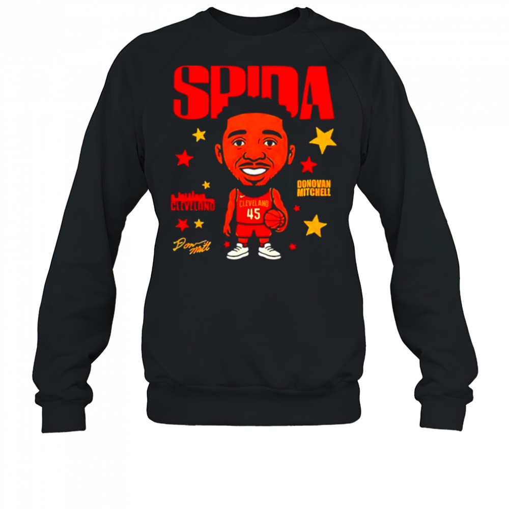 Spida Donovan Mitchell Cleveland Cavaliers signature caricature shirt Sweatshirt
