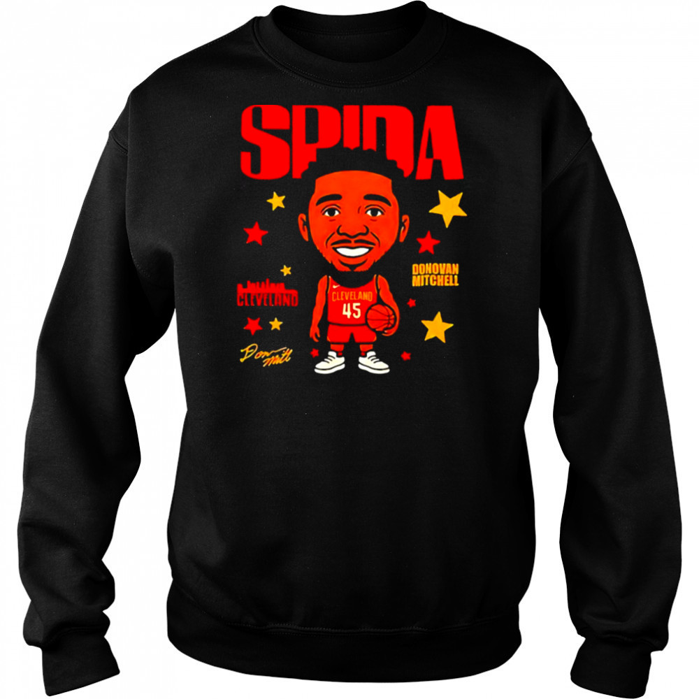 Spida Donovan Mitchell Cleveland Cavaliers signature caricature shirt Hoodie