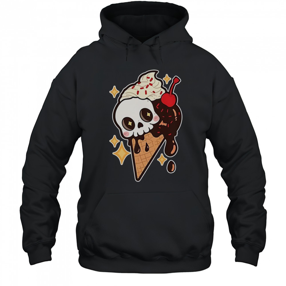 Spooky Summer Treat Ice Cream Skull T-Shirt Hoodie