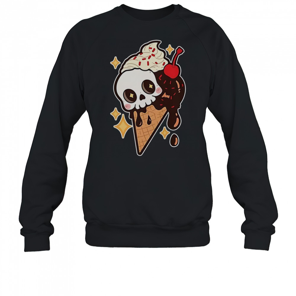 Spooky Summer Treat Ice Cream Skull T-Shirt Sweatshirt