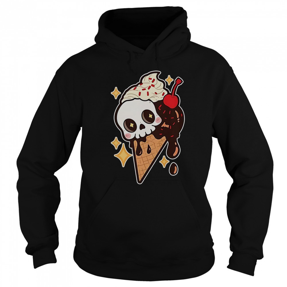 Spooky Summer Treat Ice Cream Skull T-Shirt Sweatshirt