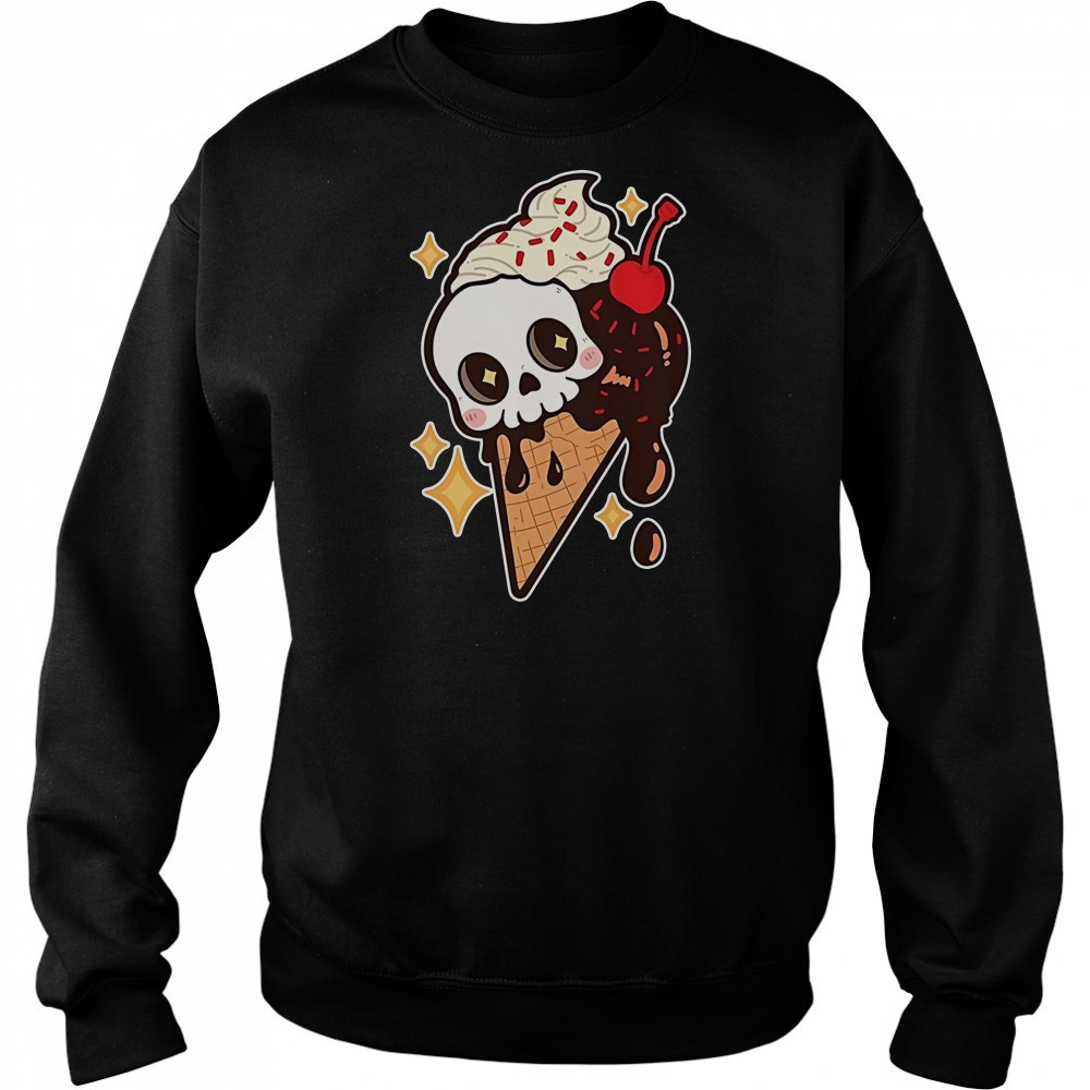 Spooky Summer Treat Ice Cream Skull T-Shirt Hoodie