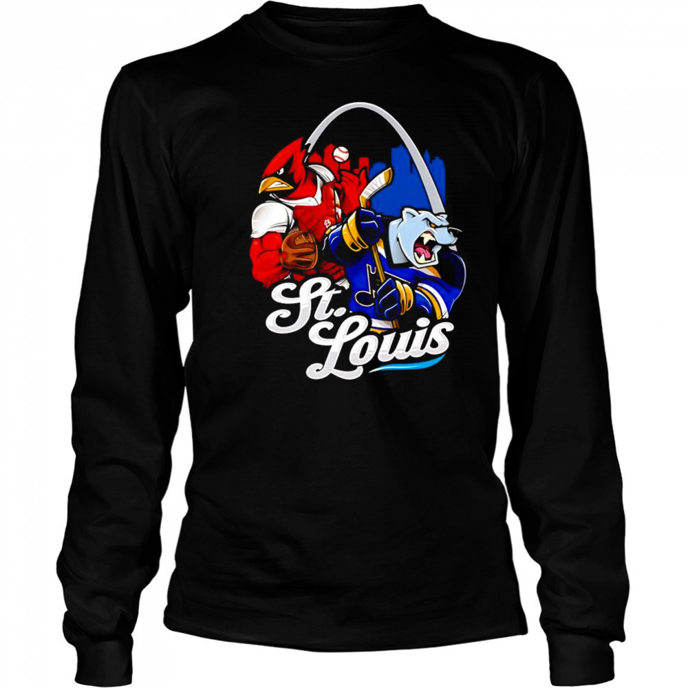 St. Louis baseball and hockey mascot shirt Long Sleeved