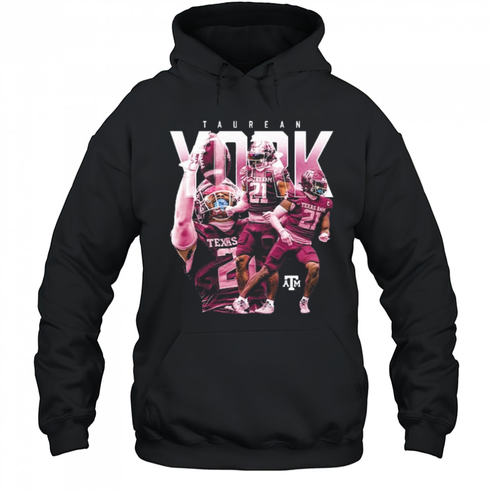 Taurean York Texas A&M Aggies Football Player Collage Graphic 2025 t-shirt Hoodie