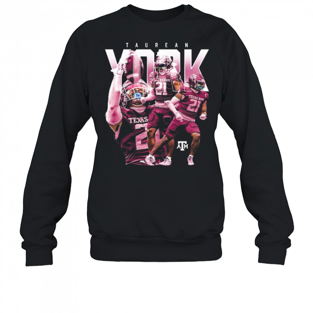 Taurean York Texas A&M Aggies Football Player Collage Graphic 2025 t-shirt Sweatshirt