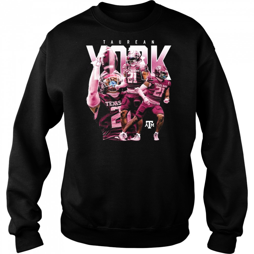 Taurean York Texas A&M Aggies Football Player Collage Graphic 2025 t-shirt Hoodie