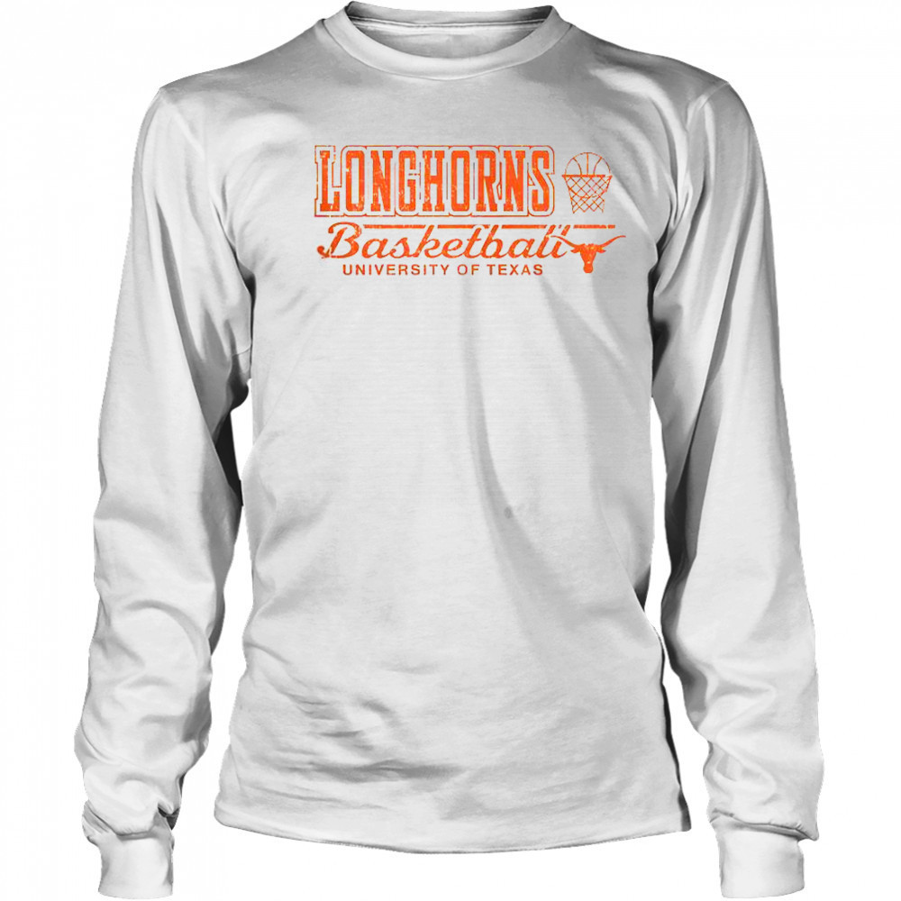Texas Longhorns Vintage Basketball University Of Texas T-Shirt Long Sleeved