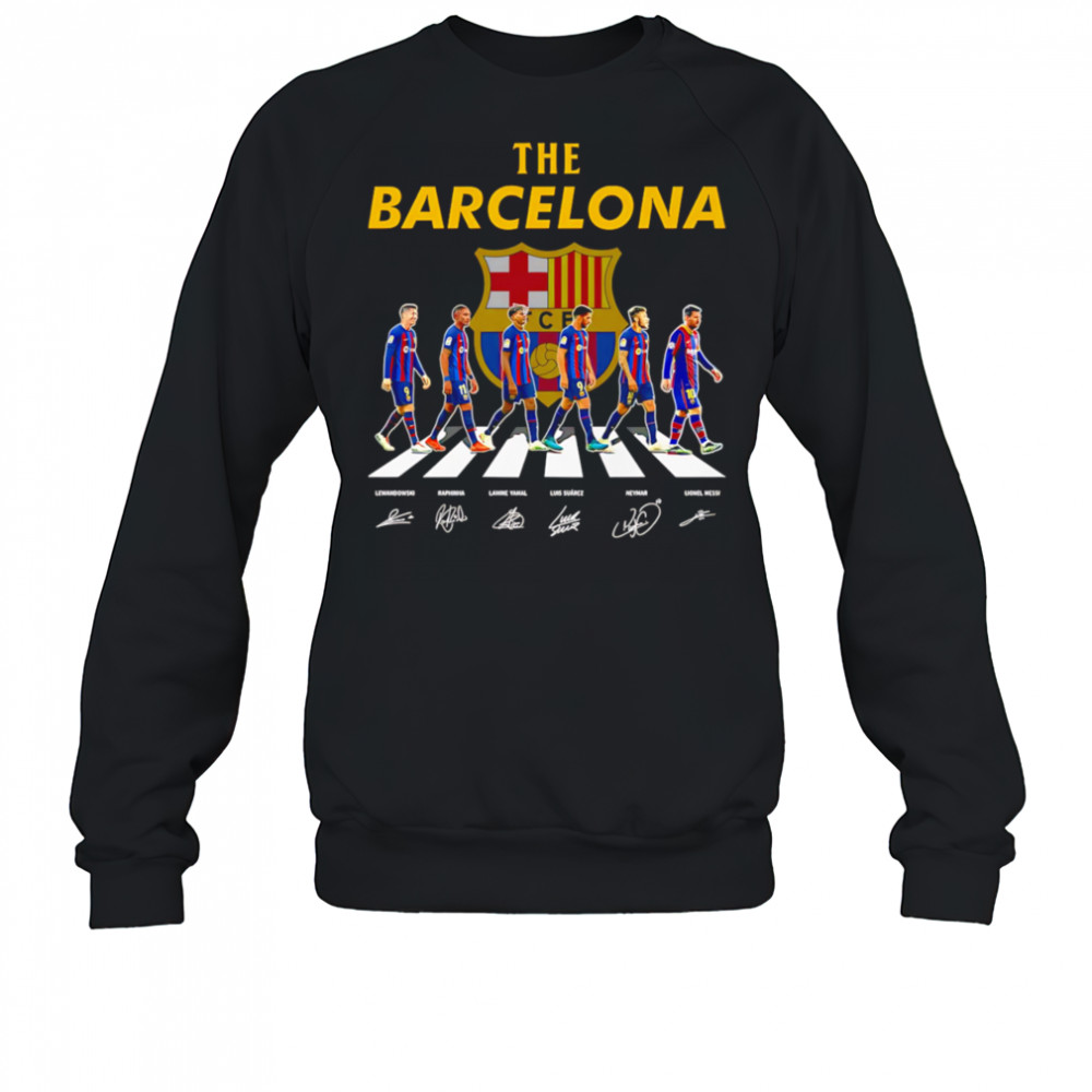 The Barcelona Abbey Road Lewandowski Raphinha and Lamine Yamal signature shirt Sweatshirt