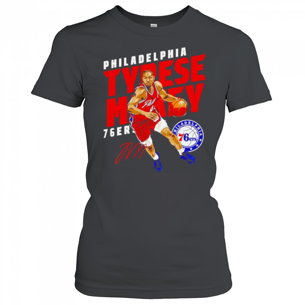 Tyrese Maxey Philadelphia 76ers Slant shirt Women's T-shirt
