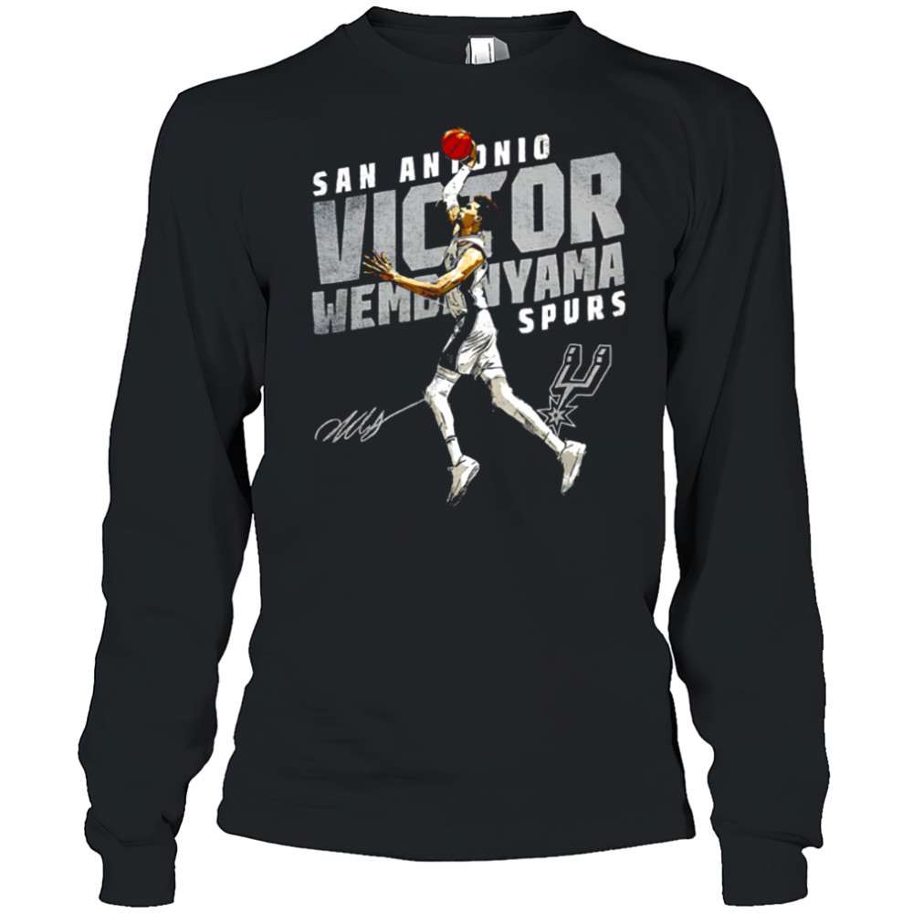 Victor Wembanyama San Antonio Spurs basketball player slant signature shirt Long Sleeved
