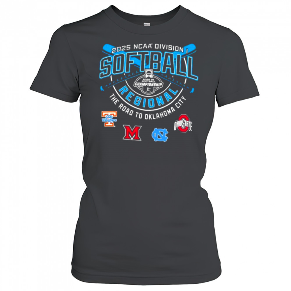 Volunteers Miami Redhawks North Carolina Ohio State NCAA Division I Softball Regional 2025 shirt Women's T-shirt