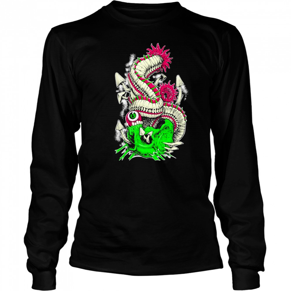 Wharflurch Psychedelic Skull T-shirt Long Sleeved