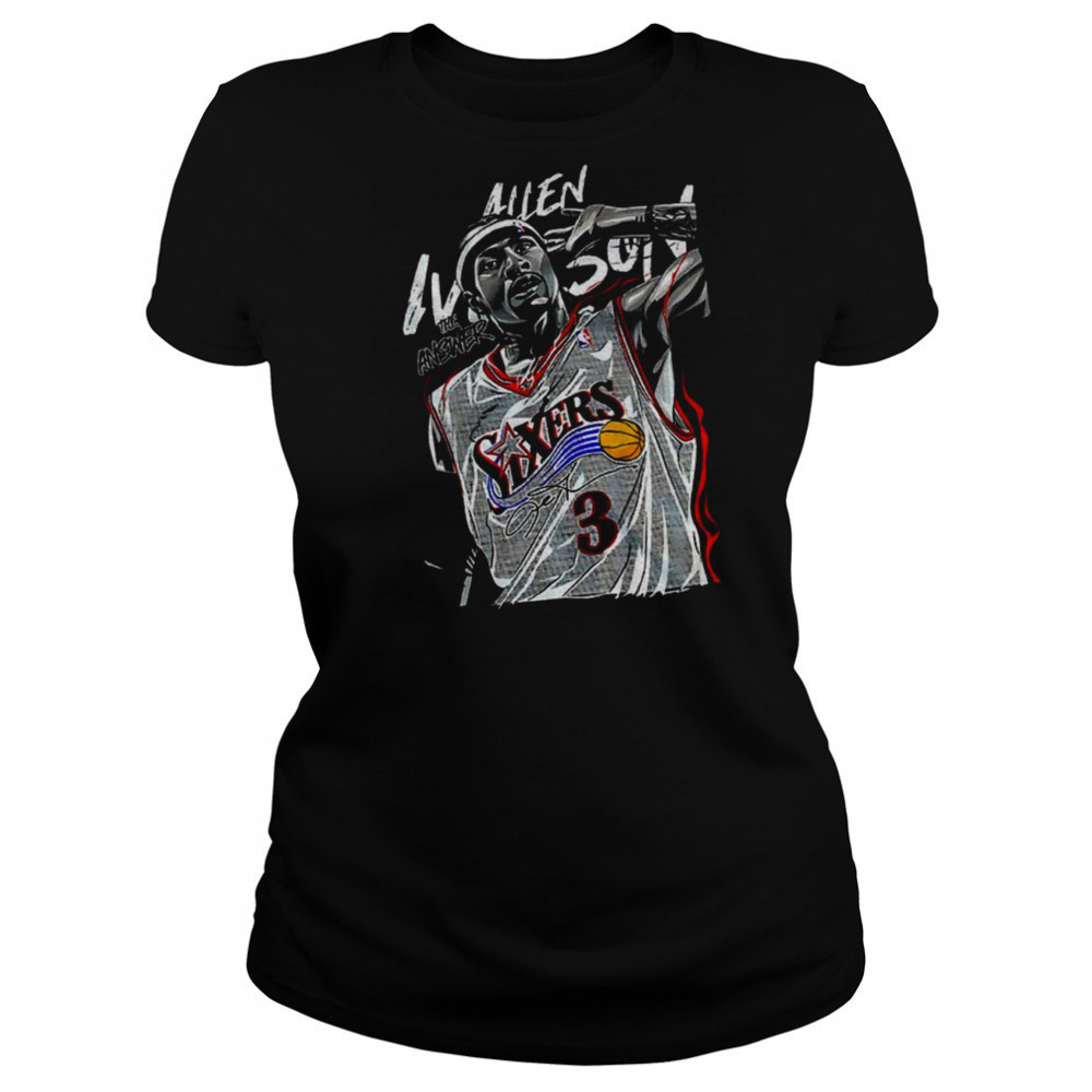 Allen Iverson 3 Philadelphia 76er the answer signature shirt Women's T-shirt