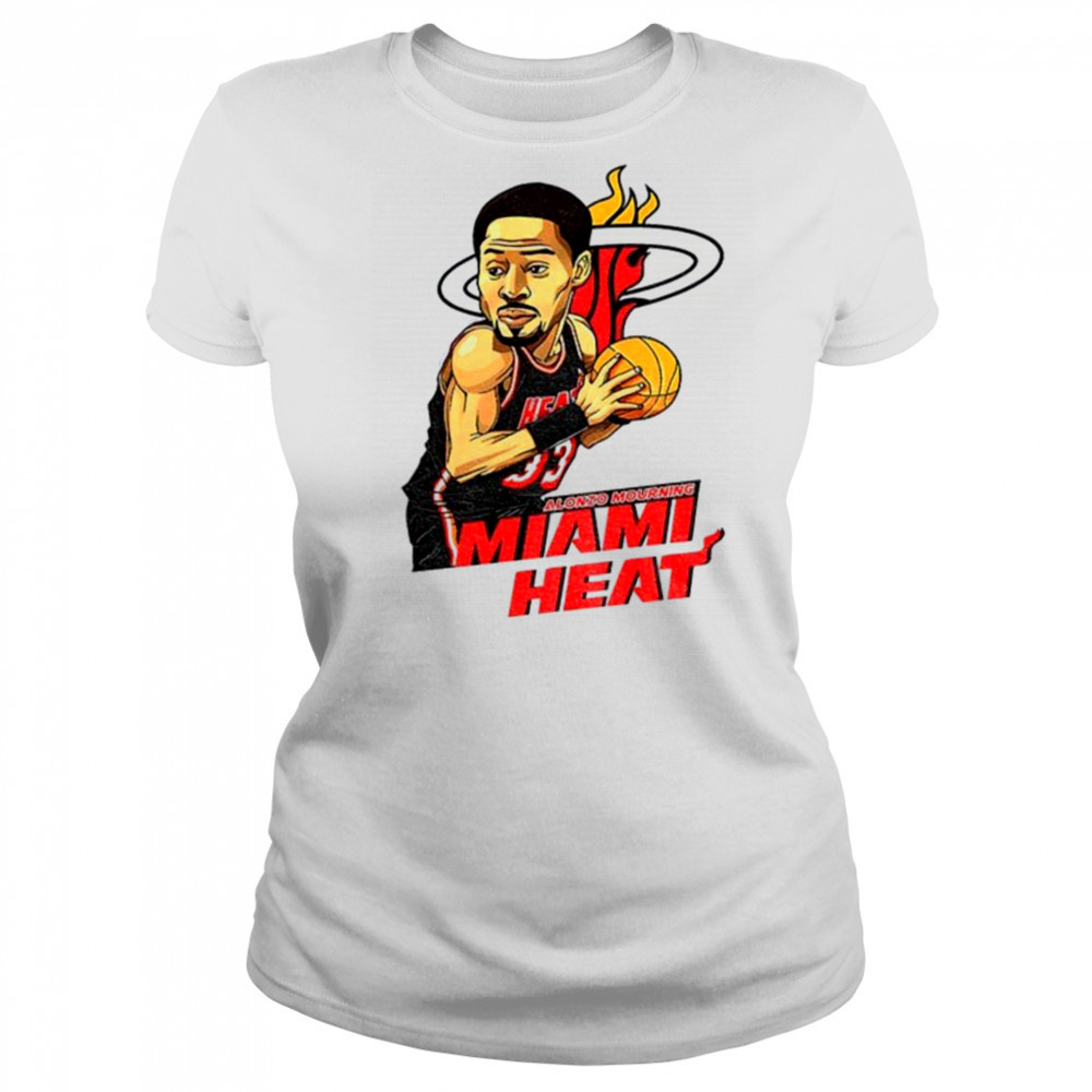 Alonzo Mourning Miami Heat NBA Basketball cartoon shirt Women's T-shirt