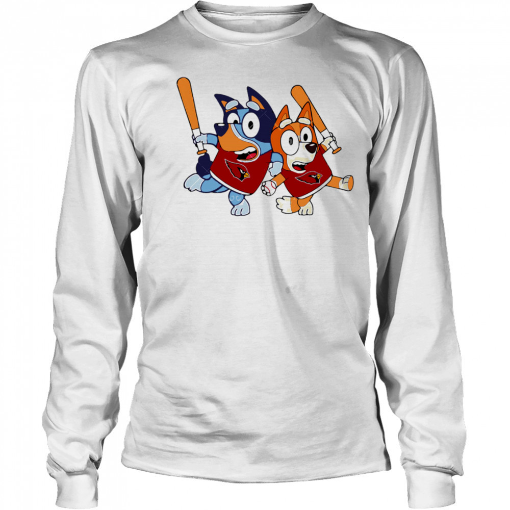 Bluey Arizona Cardinals Bluey Family Baseball shirt Long Sleeved