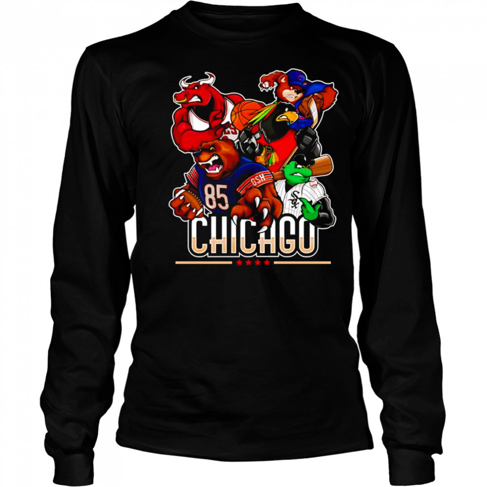 Chicago sports mascot shirt Long Sleeved