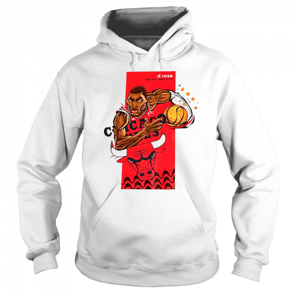 Derrick Rose Chicago Bulls NBA Basketball cartoon the MVP rises in rio shirt Sweatshirt