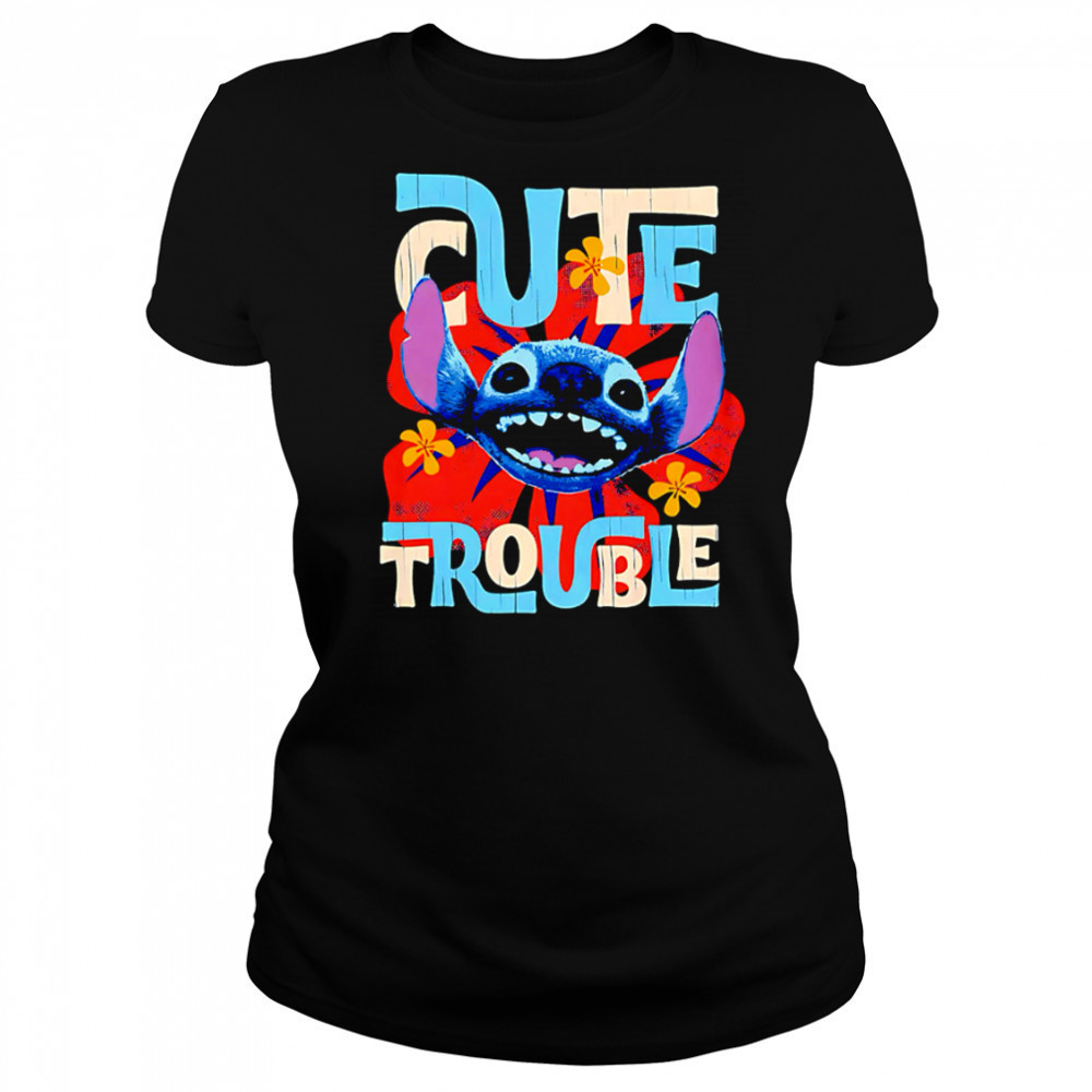 Disney Lilo Stitch Movie Live Action Stitch Cute Trouble shirt Women's T-shirt
