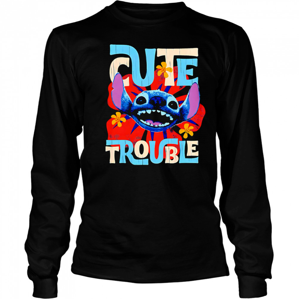 Disney Lilo Stitch Movie Live Action Stitch Cute Trouble shirt Long Sleeved