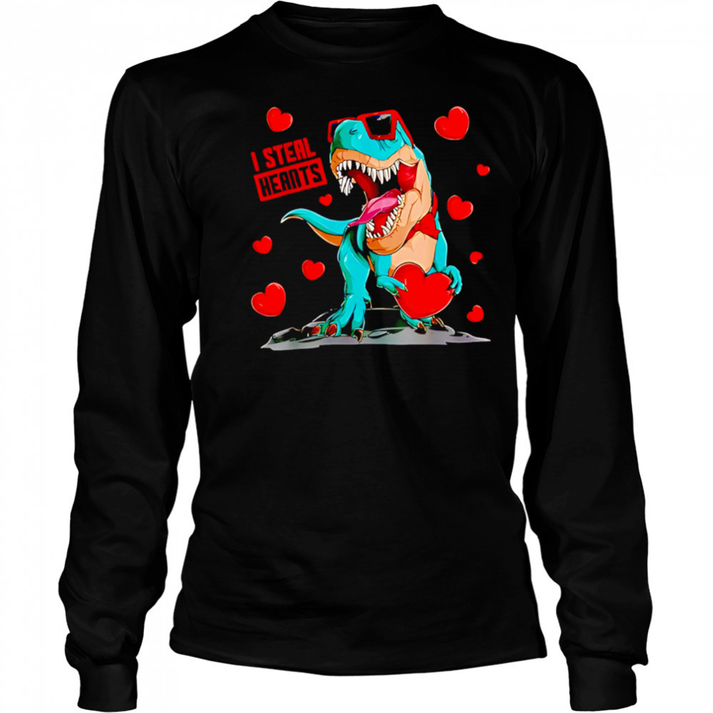 Gildan Love’S Day Dino I Steal Hearts shirt Long Sleeved