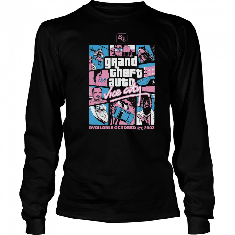 Grand Theft Auto Vice City Vintage Graphic T Shirt Long Sleeved