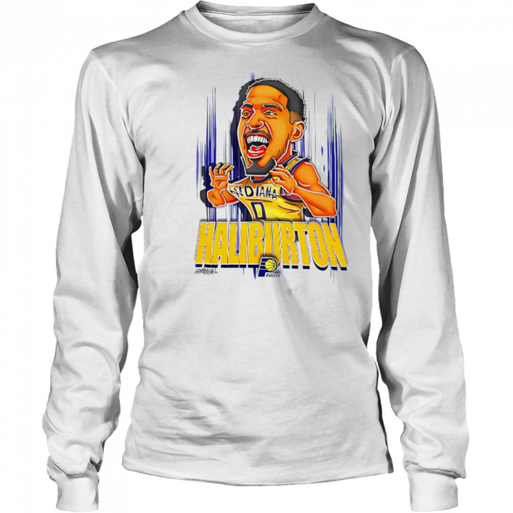 Haliburton Nba Pacers Basketball funny cartoon shirt Long Sleeved
