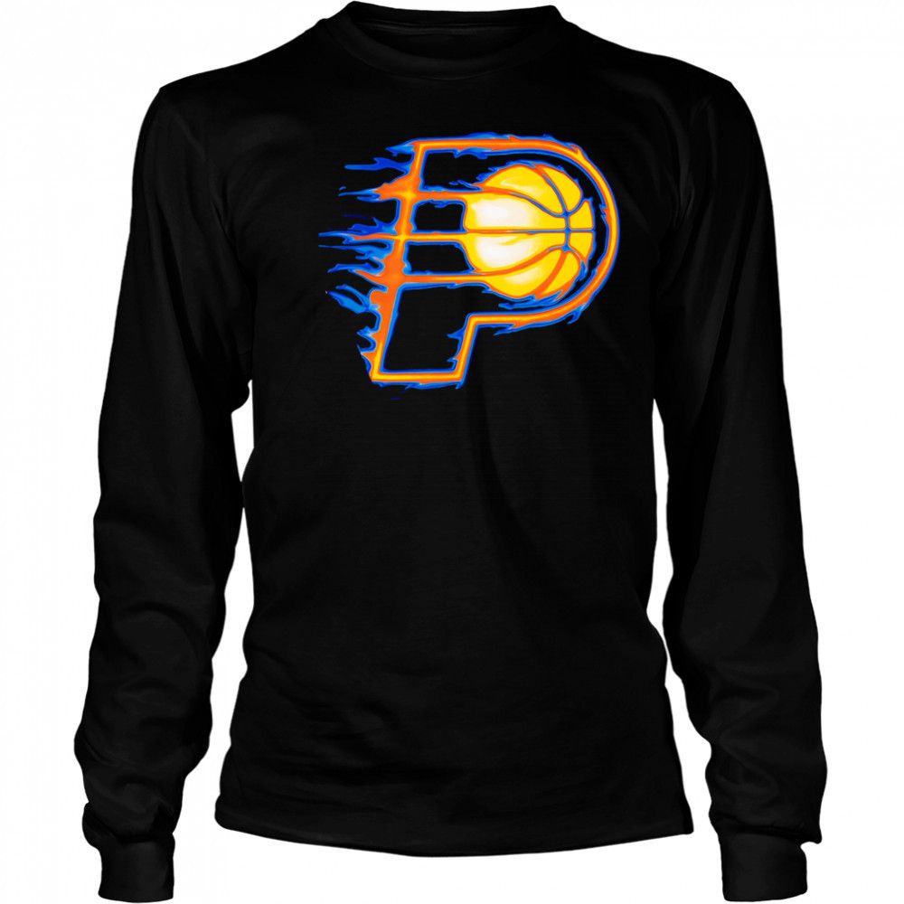 Indiana Pacers Chrome Flame logo 2025 shirt Long Sleeved