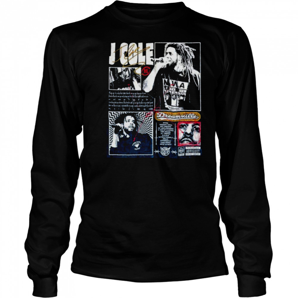 J Cole Faded Washed Hip Hop T Shirt Long Sleeved