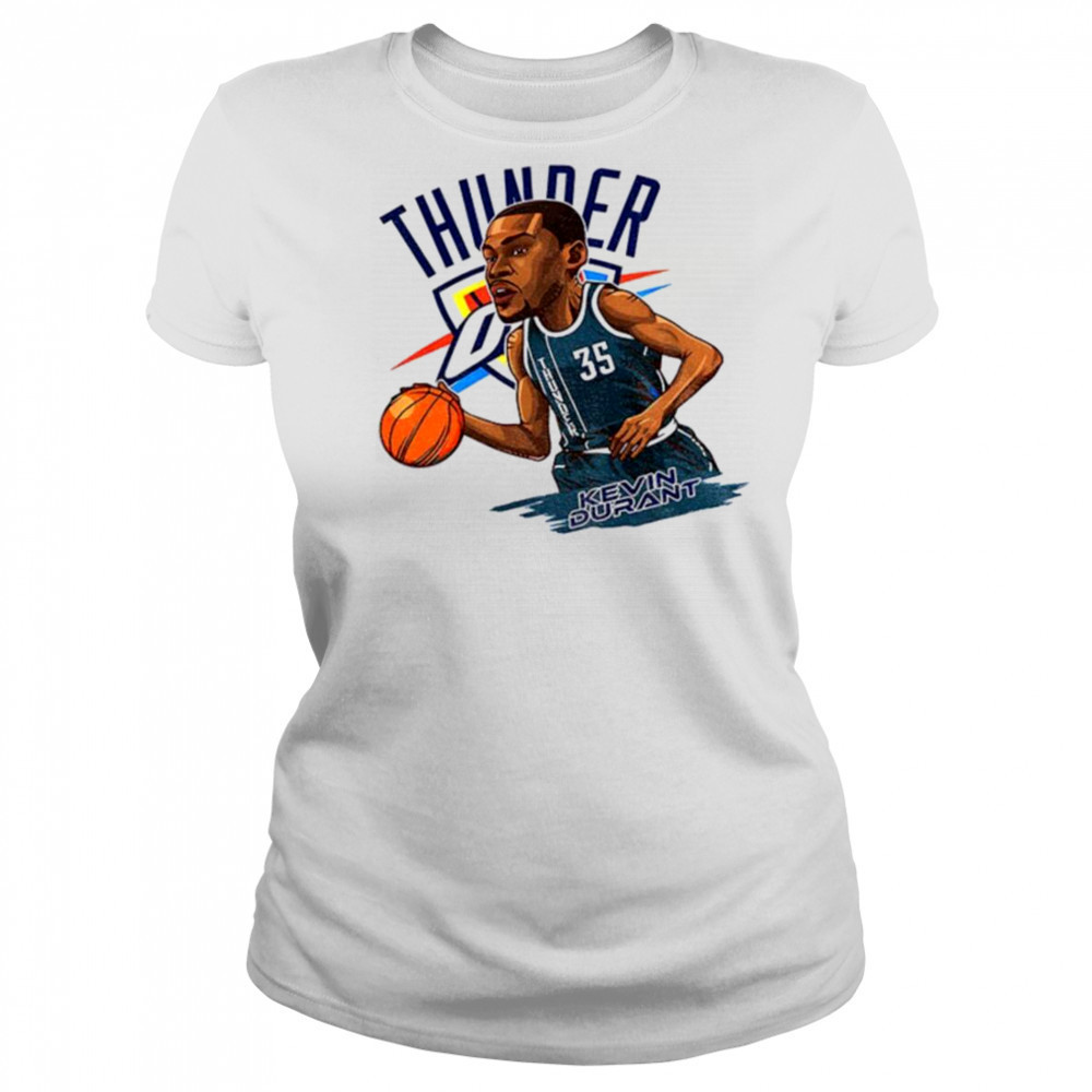 Kevin Durant 35 Oklahoma City Thunder NBA Basketball cartoon shirt Women's T-shirt