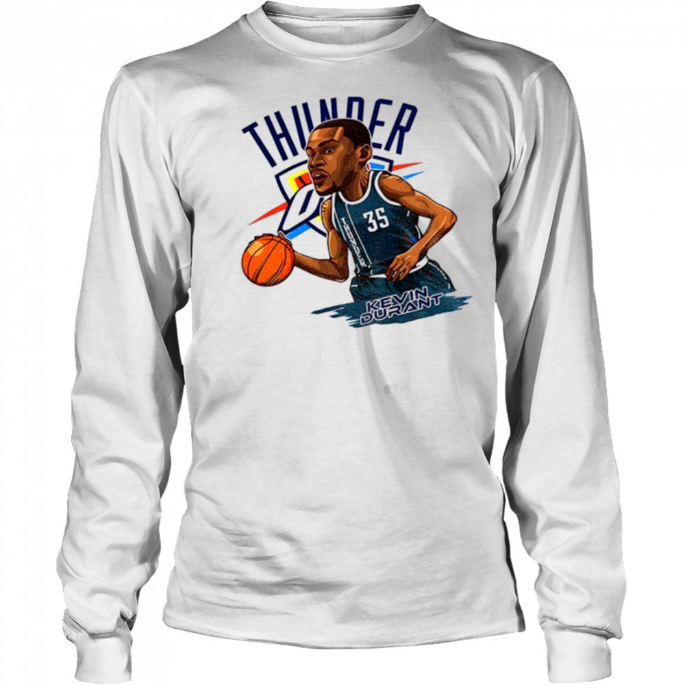 Kevin Durant 35 Oklahoma City Thunder NBA Basketball cartoon shirt Long Sleeved