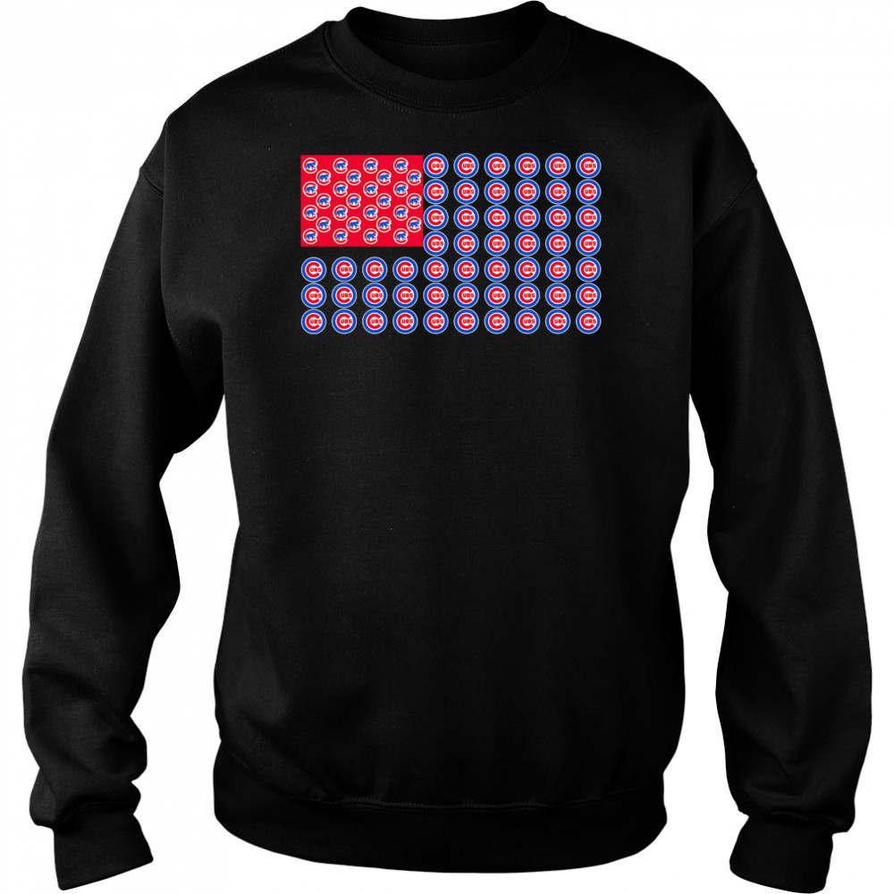 Logo Chicago Cubs American Flag shirt Hoodie