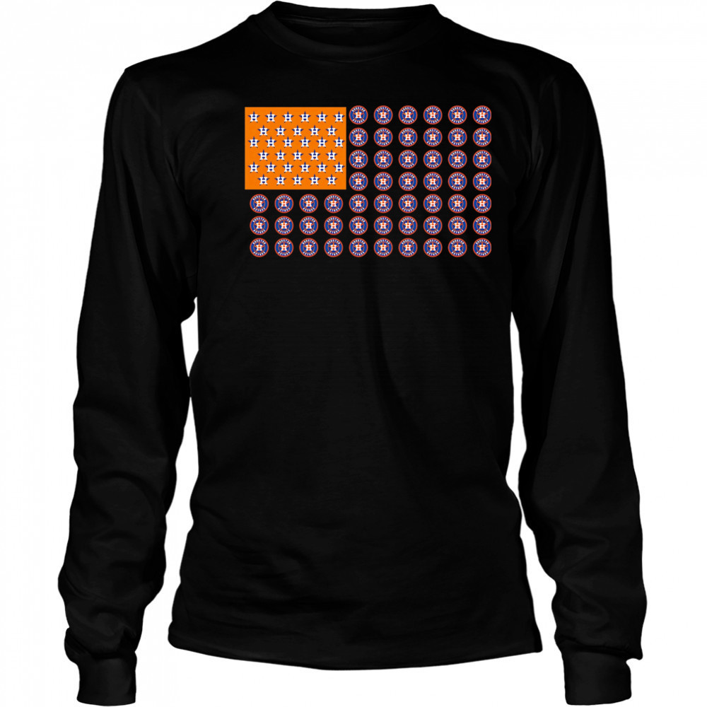 Logo Houston Astros American Flag shirt Long Sleeved