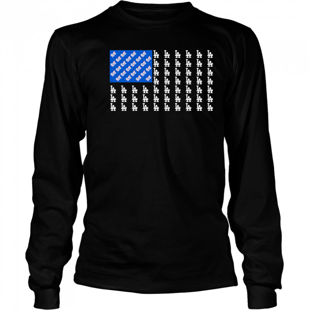 Logo Los Angeles Dodgers American Flag shirt Long Sleeved
