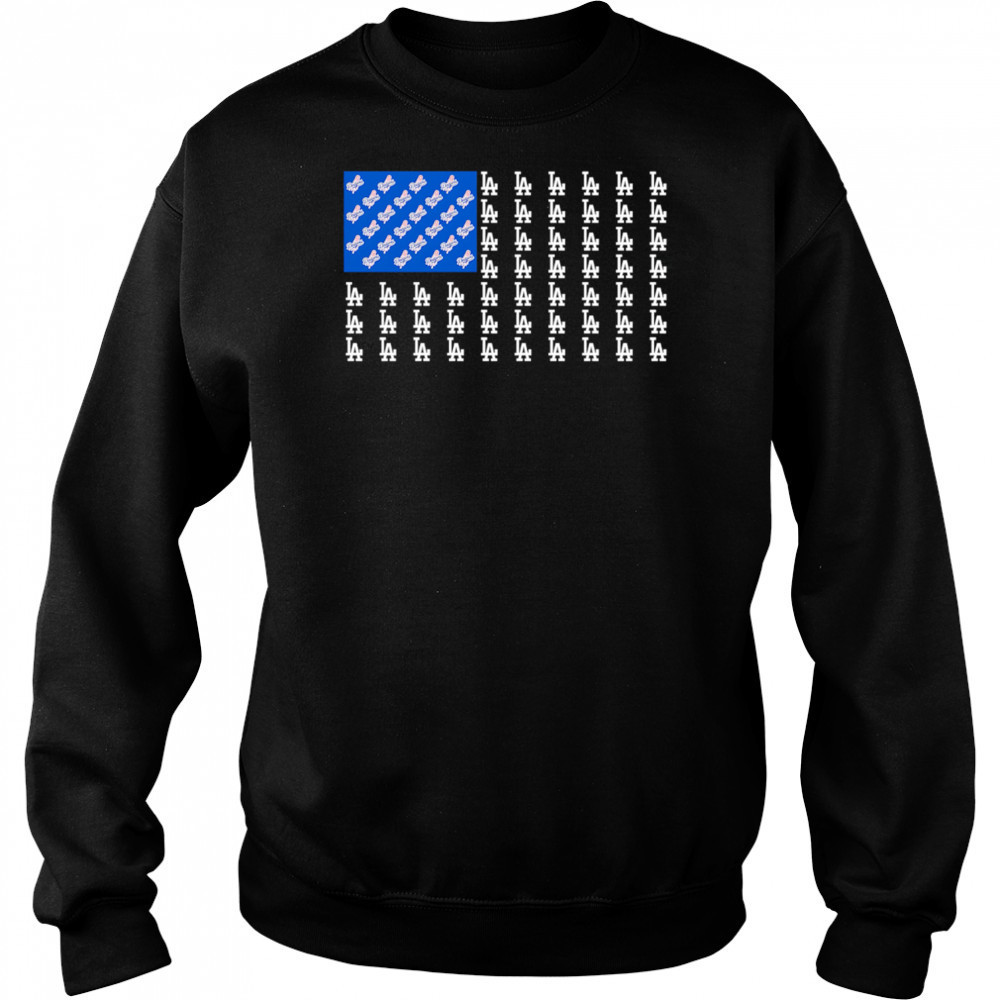Logo Los Angeles Dodgers American Flag shirt Hoodie