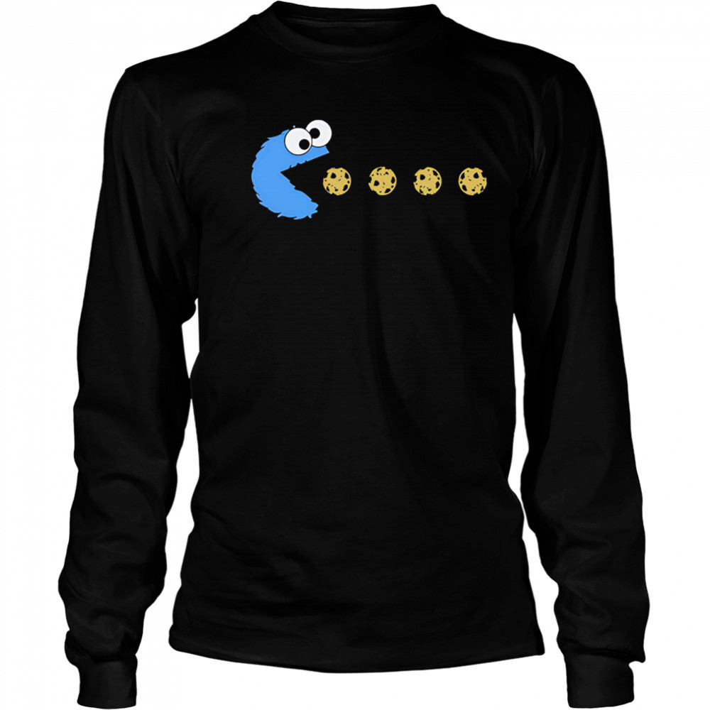 Pac Man Cookie Monster shirt Long Sleeved