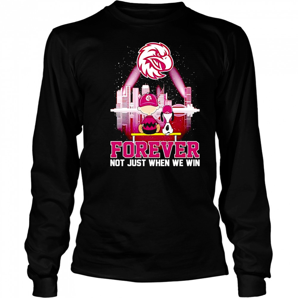 Snoopy and Charlie Manly Warringah Sea Eagles forever not just when we win shirt Long Sleeved