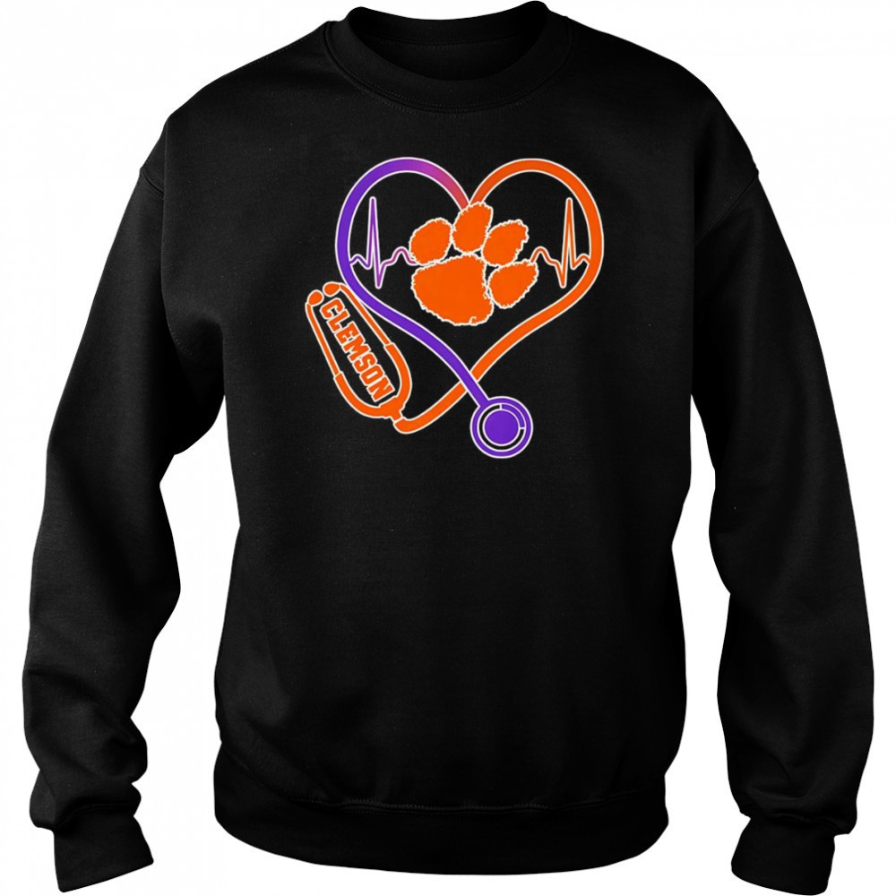 Stethoscope heart Clemson Tigers shirt Hoodie