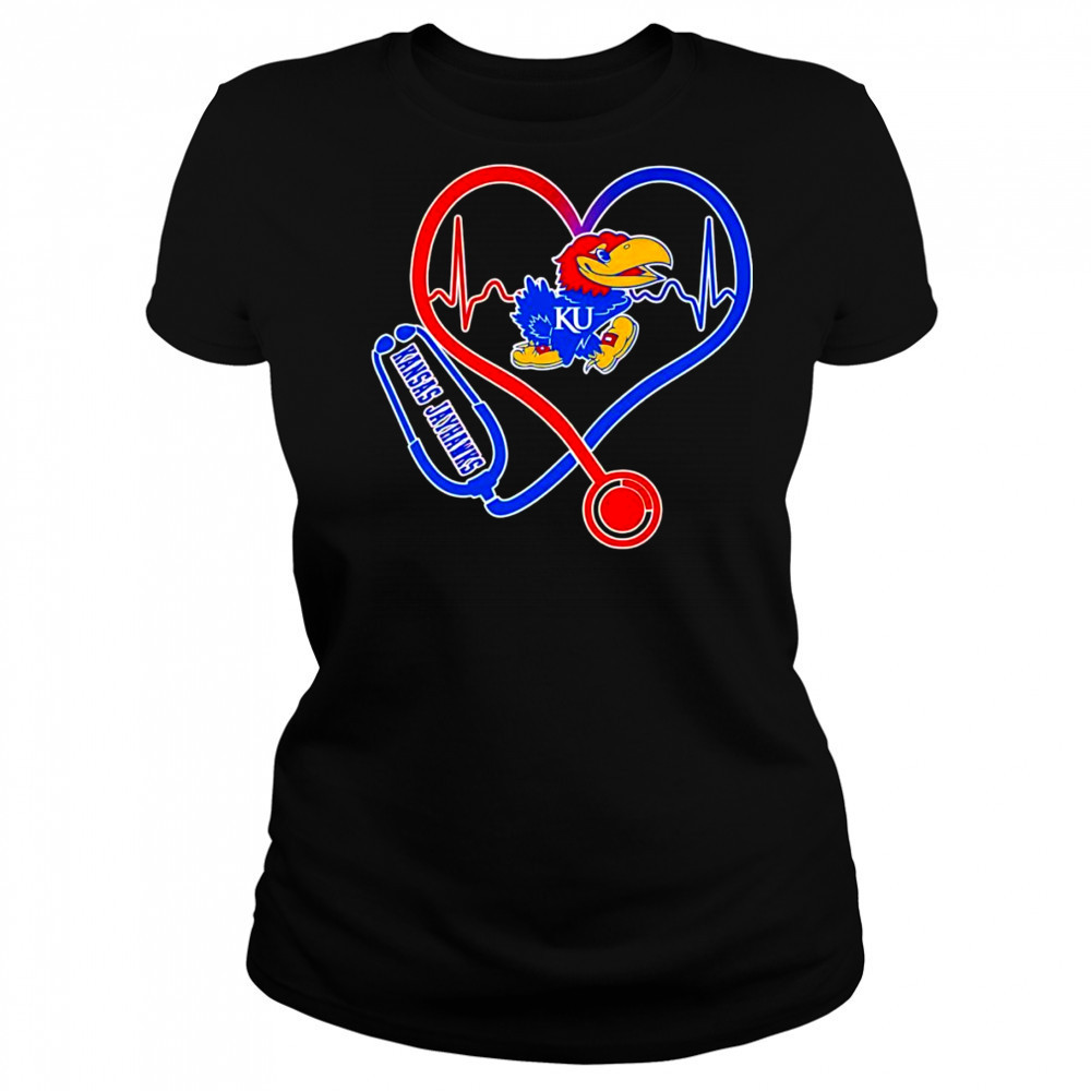 Stethoscope heart Kansas Jayhawks shirt Women's T-shirt