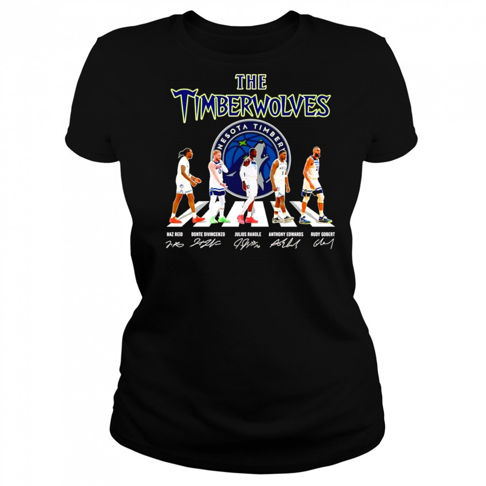 The Timberwolves Abbey Road Naz Reid Donte Divincenzo Julius Randle signature shirt Women's T-shirt