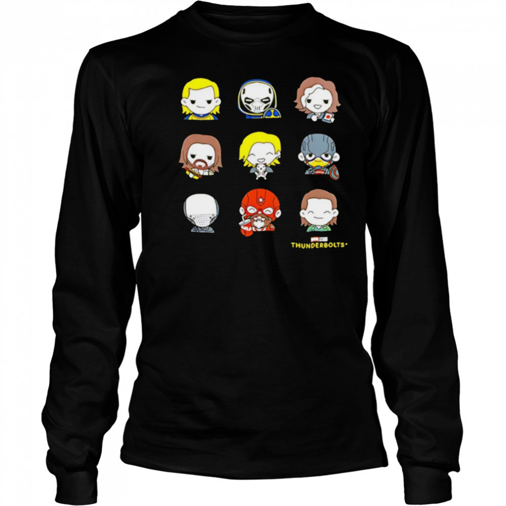 Thunderbolts Chibi Cartoon Characters Shirt Long Sleeved