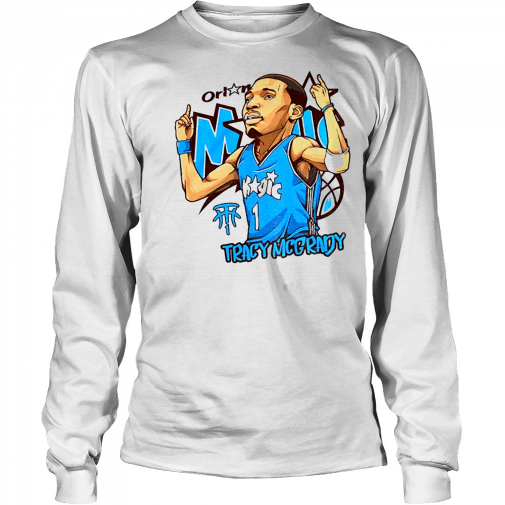 Tracy McGrady 1 Orlando Magic Basketball NBA cartoon shirt Long Sleeved
