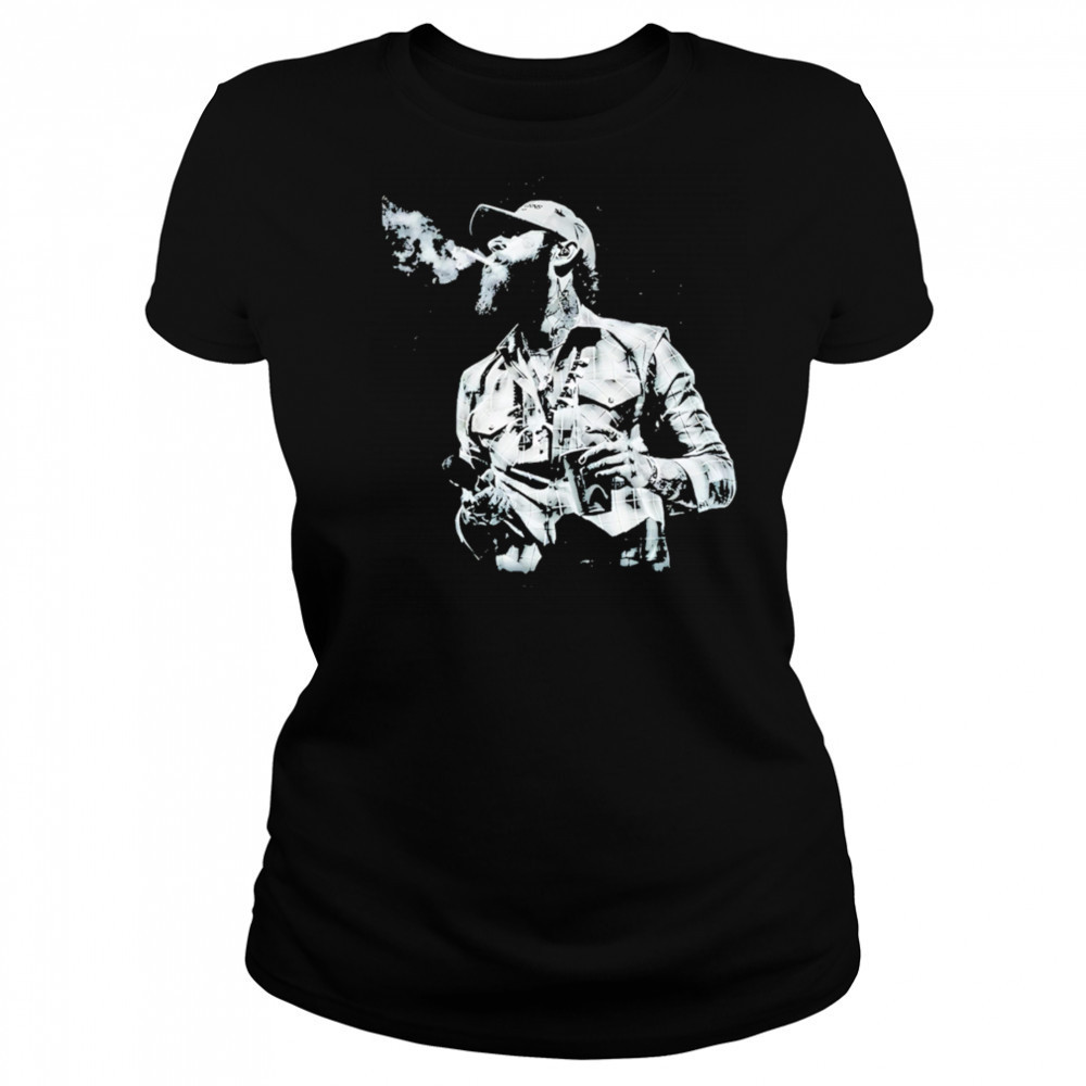 Western Cowboy Post Malone Smoking Graphic vintage shirt Women's T-shirt