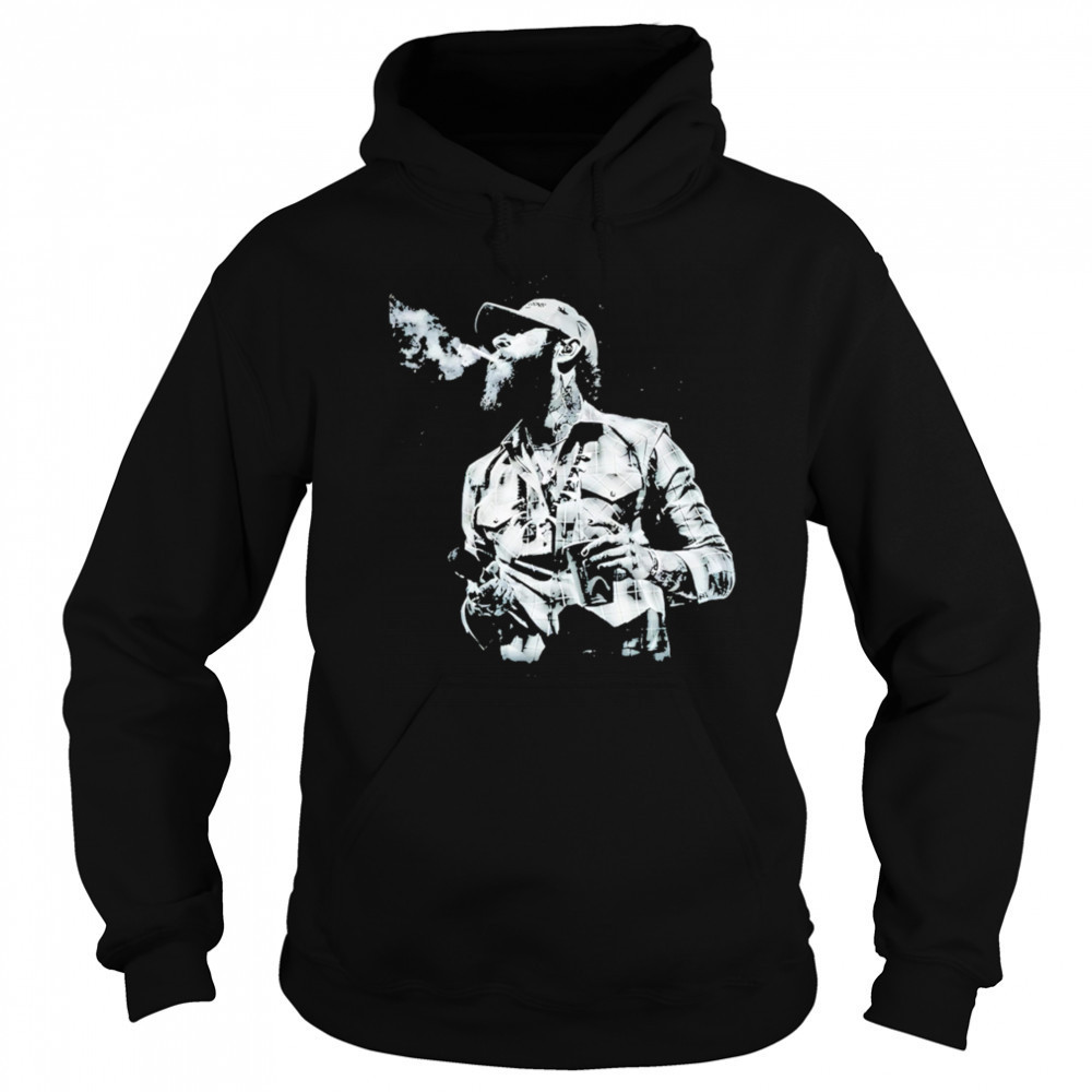 Western Cowboy Post Malone Smoking Graphic vintage shirt Sweatshirt