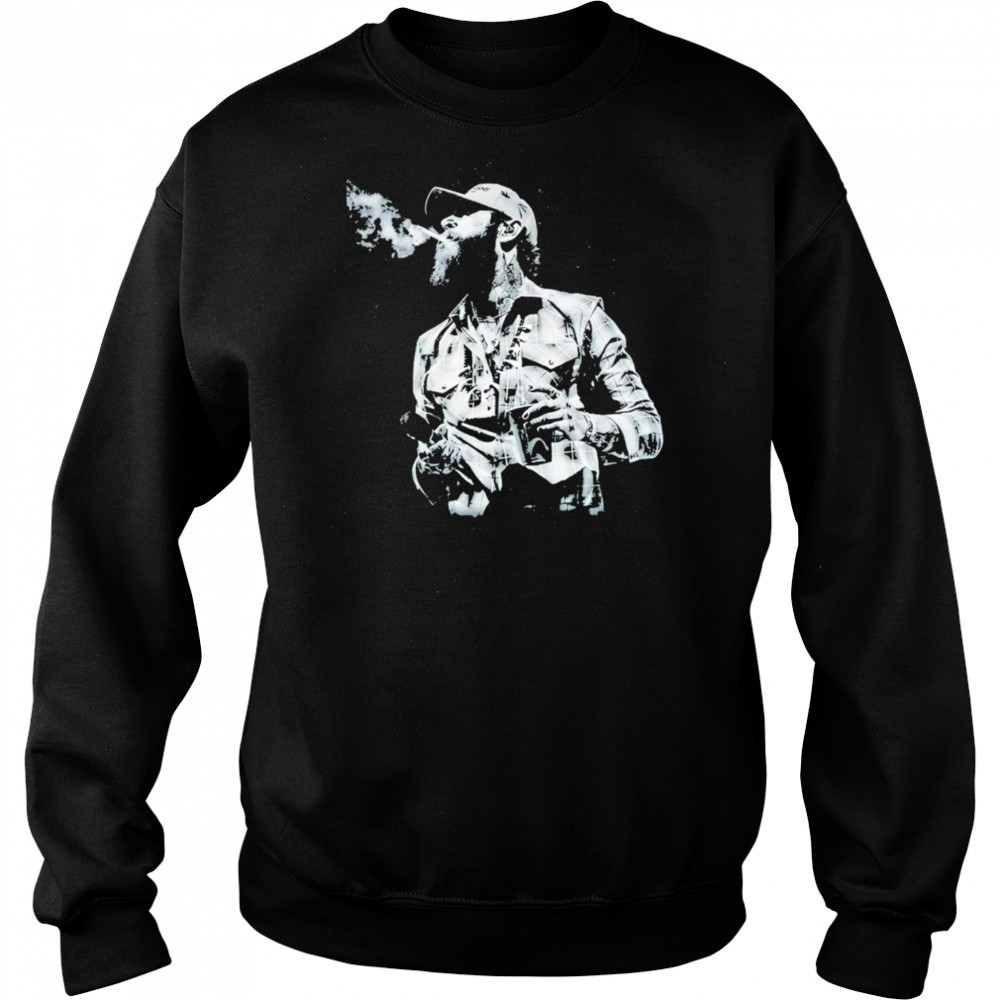 Western Cowboy Post Malone Smoking Graphic vintage shirt Hoodie