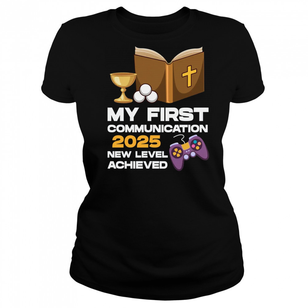 1st My First Communion 2025 Boys Girls Controller Video Game shirt Women's T-shirt