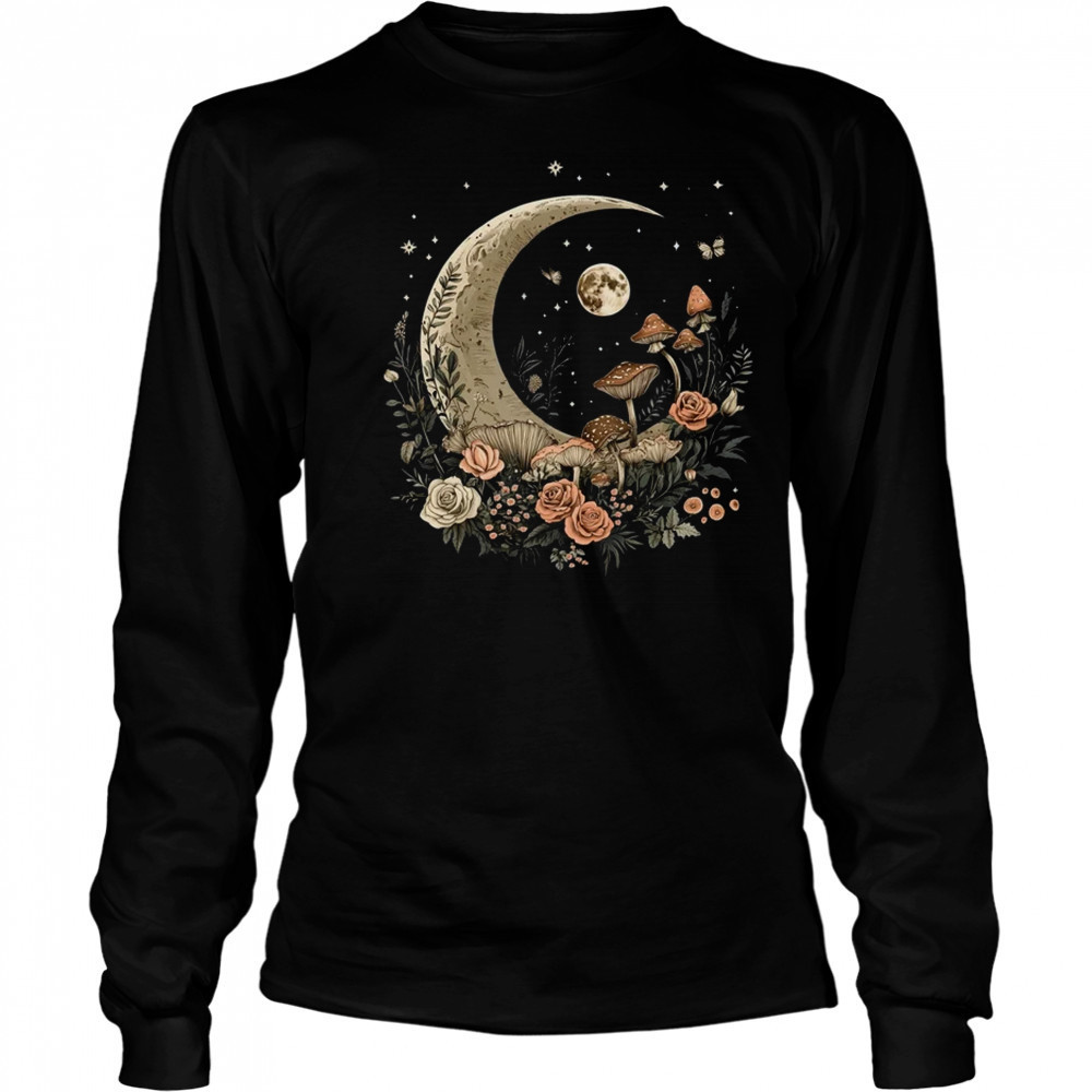 Aesthetic Goblincore And Dark Cottagecore Clothes Mushroom shirt Long Sleeved