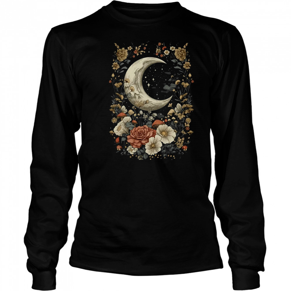Aesthetic Goblincore And Dark Cottagecore Mushroom Graphic shirt Long Sleeved